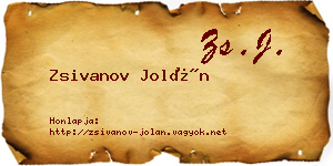 Zsivanov Jolán névjegykártya