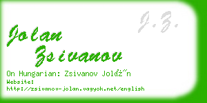 jolan zsivanov business card